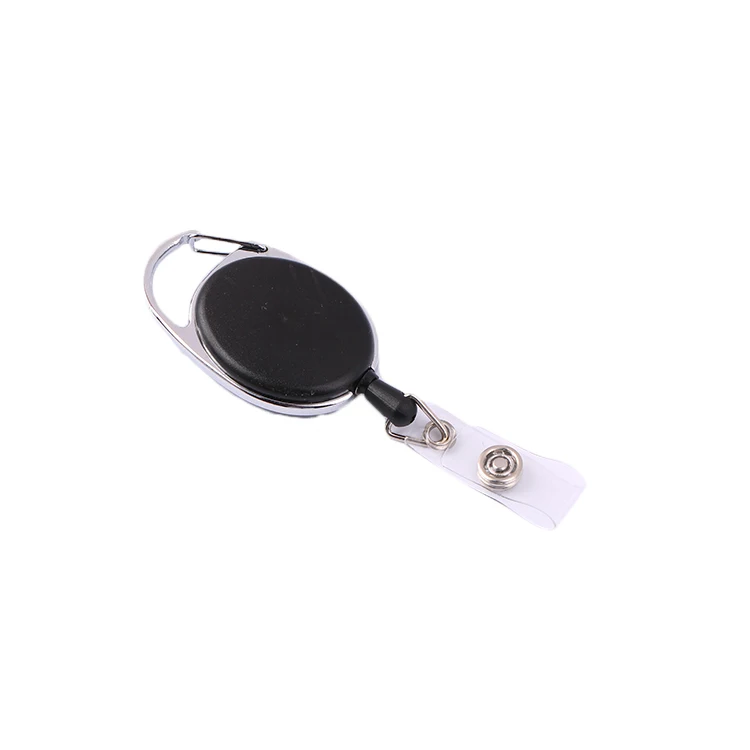 Retractable Pull Badge Reel ABS Plastic ID Lanyard Name Tag Card Badge Holder