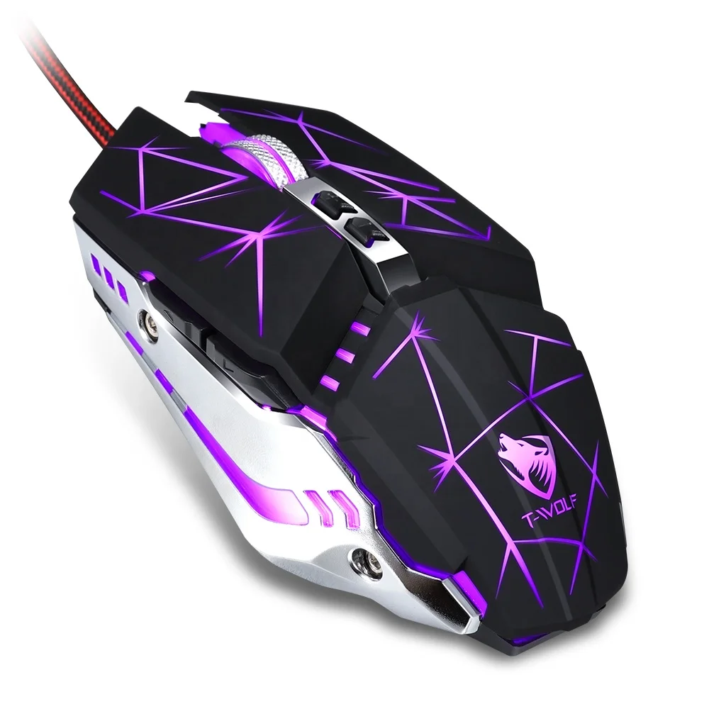 

YM Dropshipping 2021 whosale wired gaming mouse progarmable LED backlight breathing light 7D rgb gaming mouse, Black, white, gray, galaxy