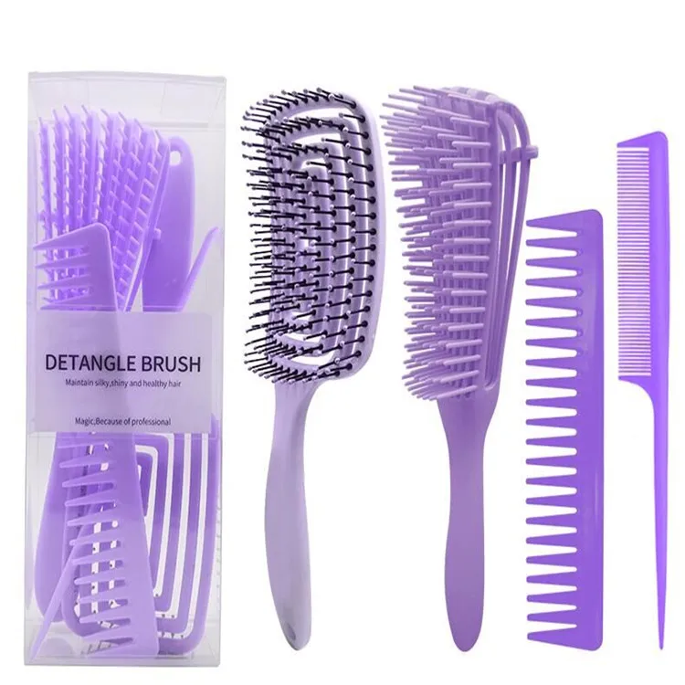 

Custom Logo High Quality Curly Hair Detangle Brush For Hair, Pink/black/purple/customerizd