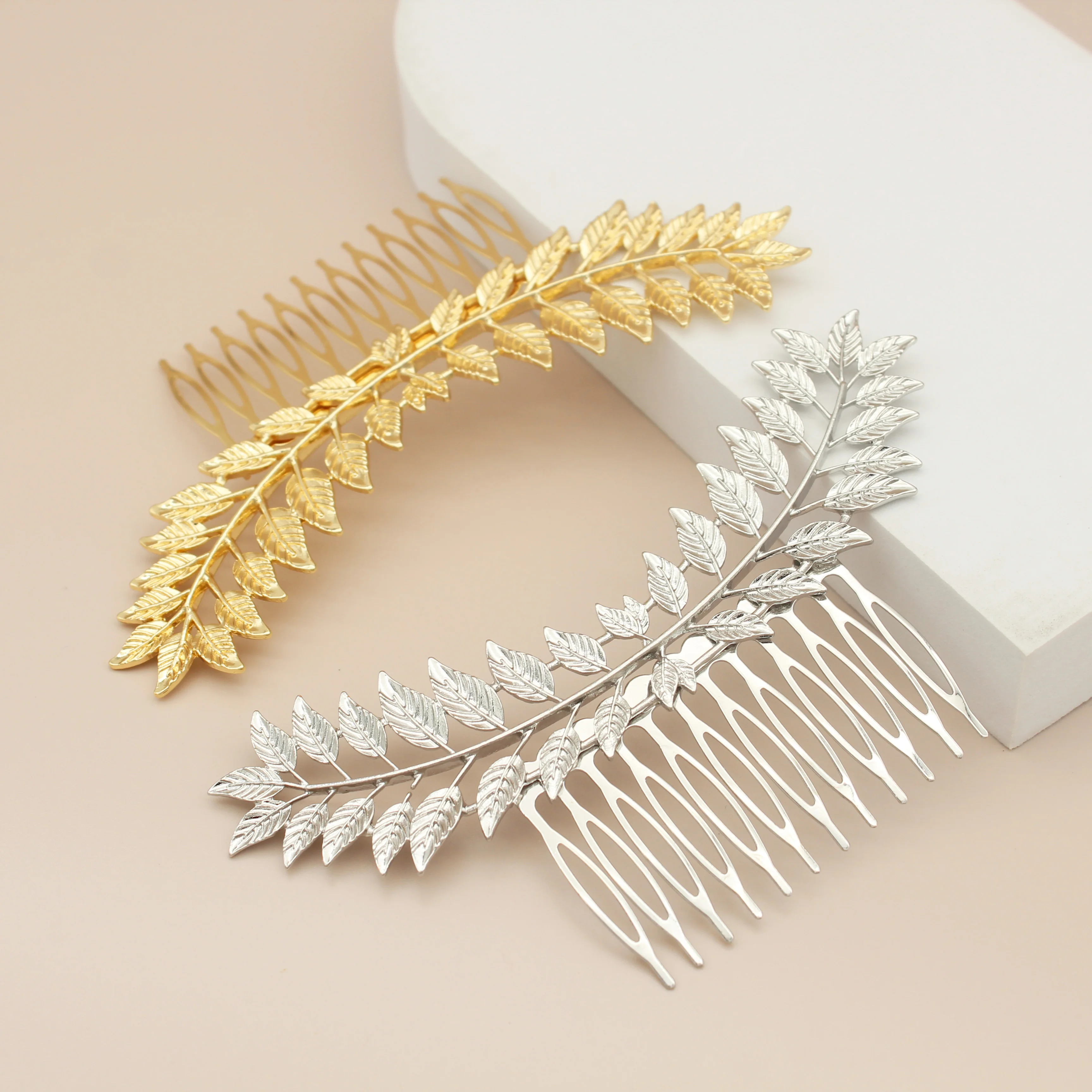 

Jachon Luxury Bridal Wedding Hollow leaves Crystal Rhinestones Diamante Pearls Women Hair Clip Comb