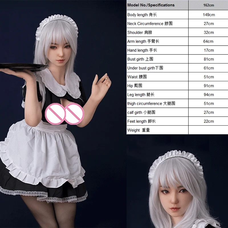 100% 硅胶女真正的性爱娃娃硅胶大乳房的男人做爱 love 162厘米