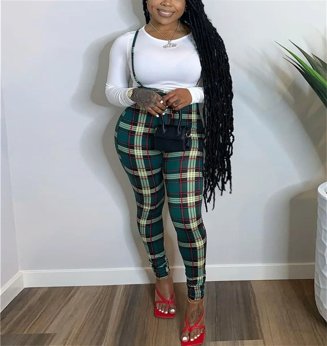 

2 Piece Set Cheetah Print Jumpsuits One Piece Bodycon Spaghetti Strap Jumpsuits Leopard Two Piece Jumpsuit Set Plaid Overall