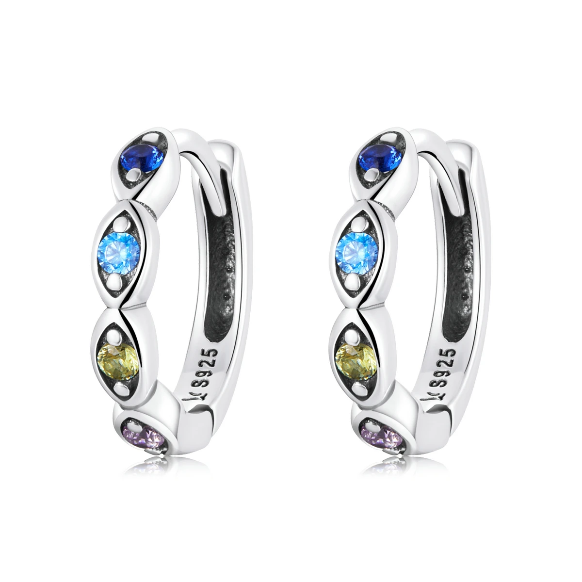 

SCE1358 trendy 2022 925 sterling silver ear buckles for women demon eye earrings