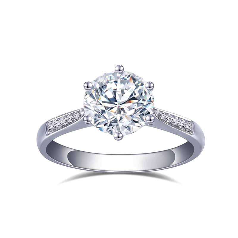 

Custom jewelry classic design engagement ring 18K gold 2ct D VVS2 lab grown diamond ring