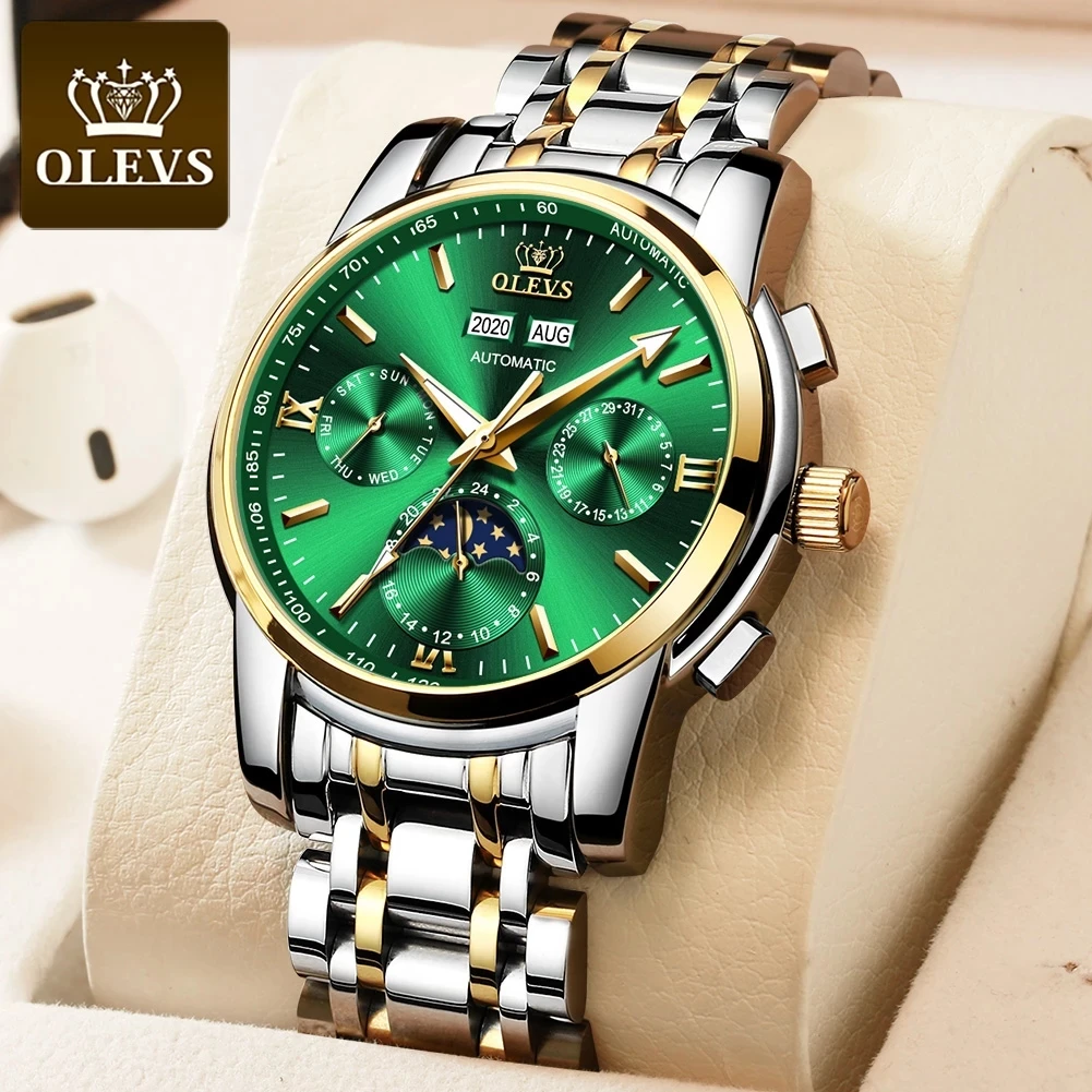 

OLEVS 6633 Top Brand Men Automatic Mechanical Watch Deep Waterproof Stainless Steel Watchstrap Male Wrist Automatic Watches