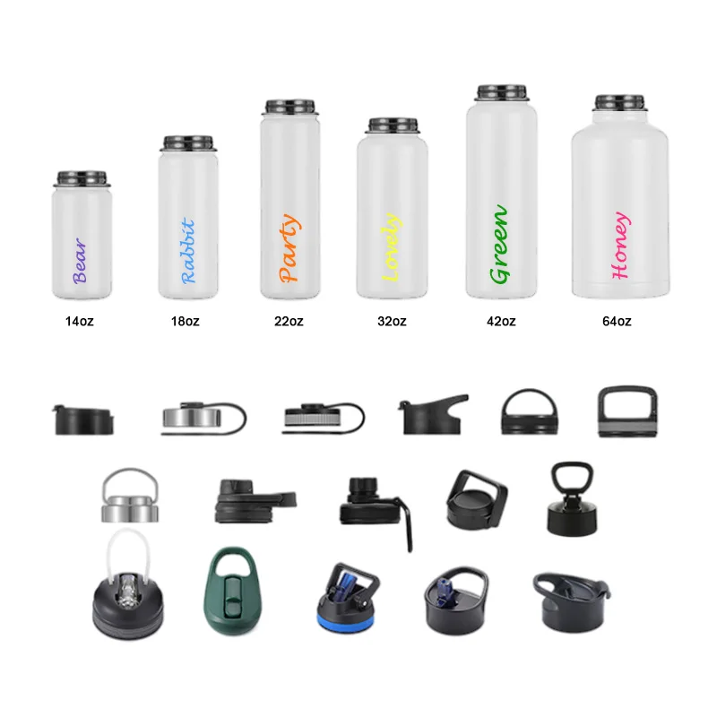 

UK TV Show Popular Double Wall Vacuum Stainless Steel Island Water Bottle 500ml with Straw Lid, White or customized
