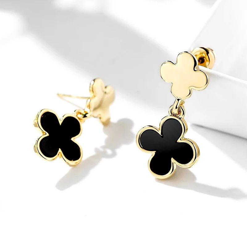 

New Design 925 silver four-leaf clover Women Earring