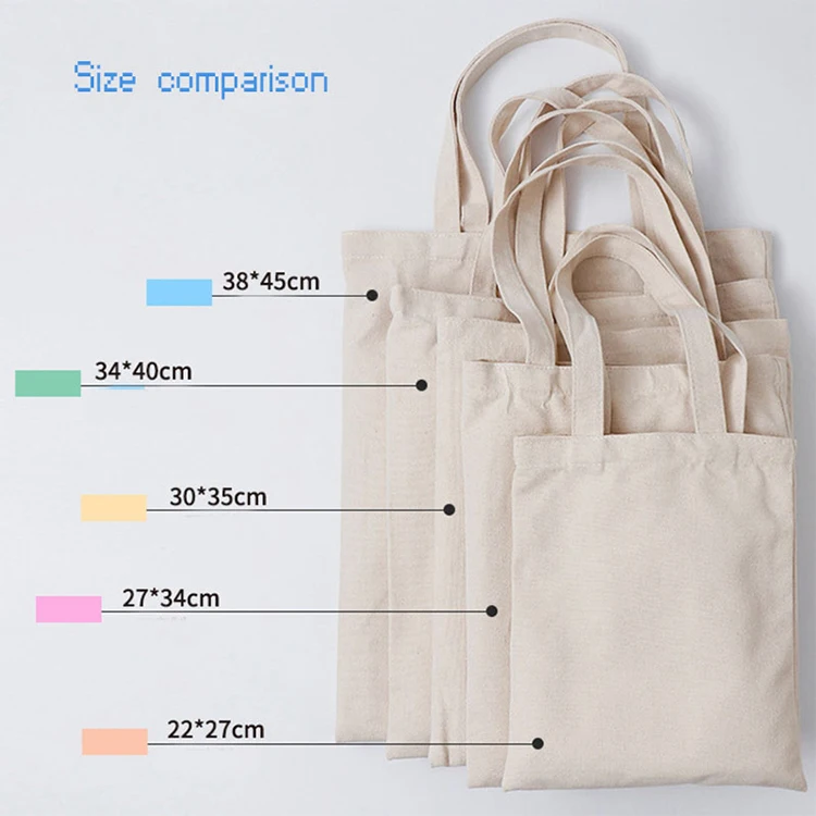 Cotton Tote Bags Print Foldable Shopping Simple Plain Standard Size ...