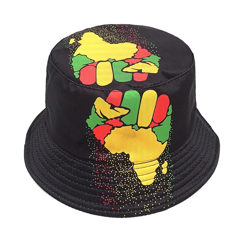 Landfond Reversible Fisherman Hat African Liberation Day Pattern