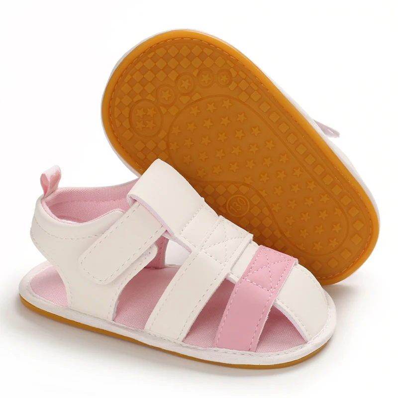 

Summer Rubber sole handmade pu breathable 0-2 years outdoor prewalk baby sandals