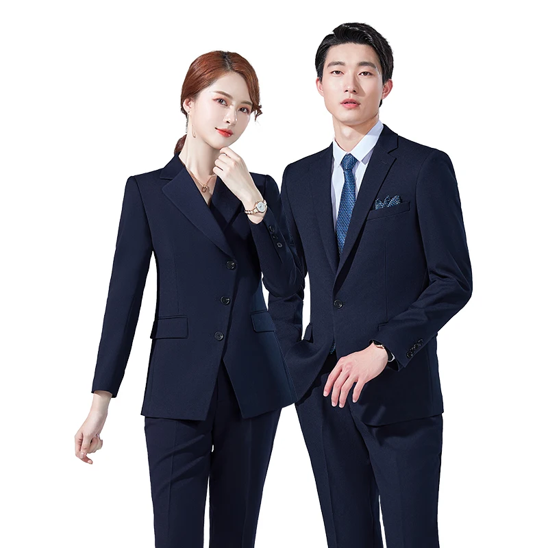 

Professional wear men and women with the same senior fashion suit manager temperament female suit