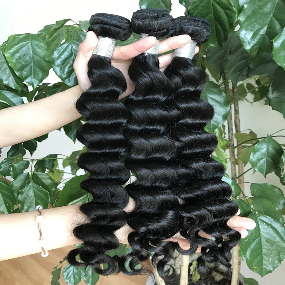 

original brazilian mink raw virgin human hair weave hair 30 inch loose deep wave hair bundles