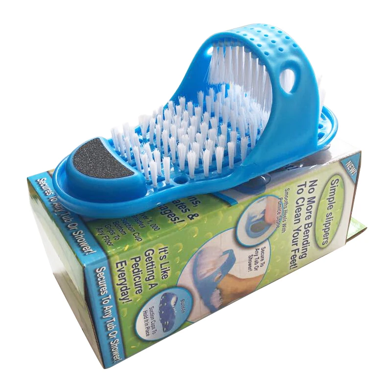 

Plastic Large Standing Massager Cleaner Foot Scrubber Shower For Dead Skin, Blue