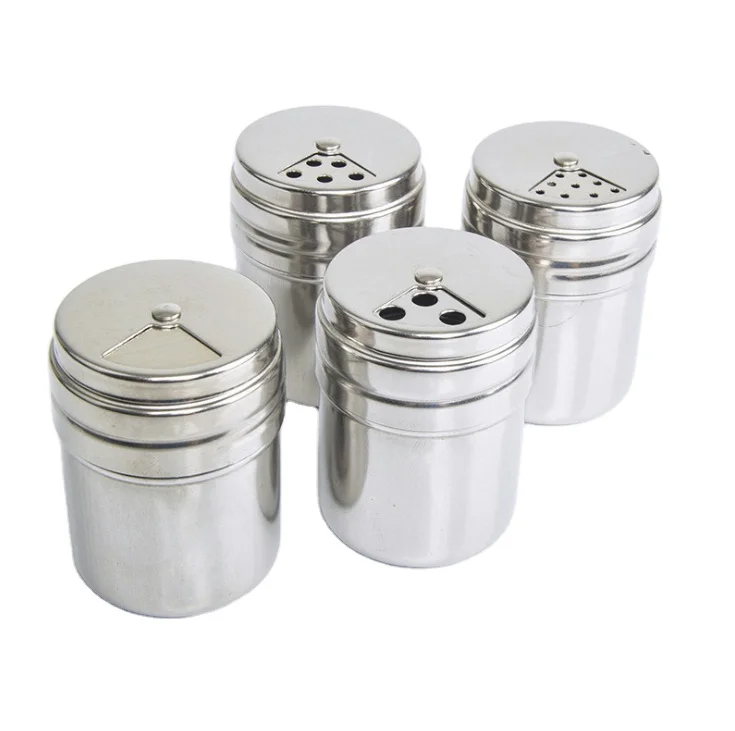 

Stainless steel seasoning cans salt and pepper shakers