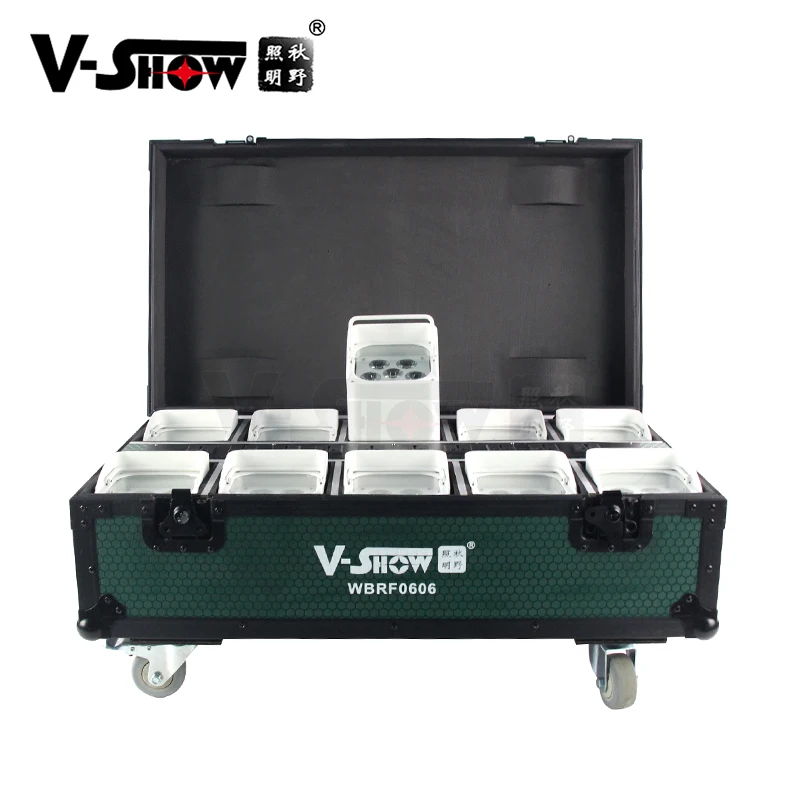 

shipping time 30days to USA 10pcs with case 6*18W RGBWA+UV 6in1 with wireless dmx&battery power