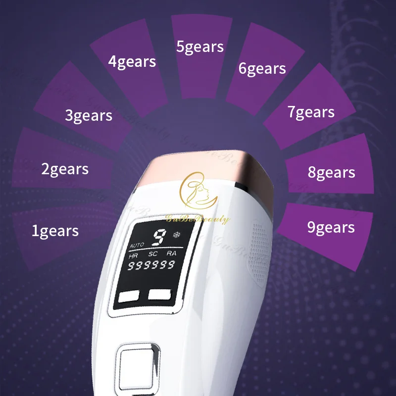 

Gubebeauty AMZ hot permanent laser painless hair removal machine ipl hair removal laser home for men women with FCC&CE, White+gold