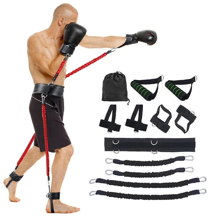 

Home Muscle equipment Leg and waist fitness resistance band 60-150LBS bounce trainer pull rope set, Yellow red blue green black