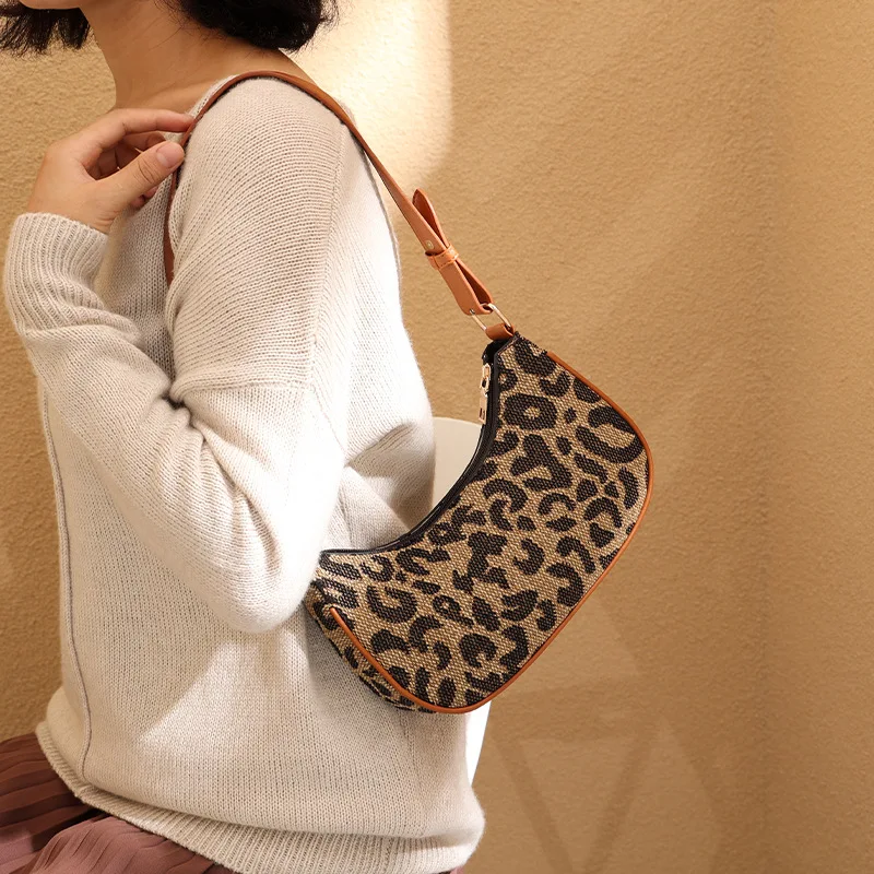 

Leopard print armpit bag Fashion shoulder sling bag designer small women hand bag luxury mini ladies handbag manufacturer