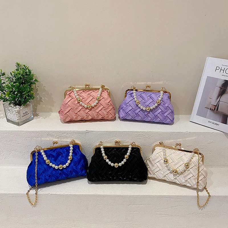 

Handbags Ladies Fashion Pearl Chain Crossbody Shoulder Bags Women 2022 Fashion Luxury Brand Underarm Bag