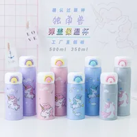 

Seaygift 2020 cute unicorn insulated stainless steel water bottle kawaii eco vacuum double walled kids water bottle for school
