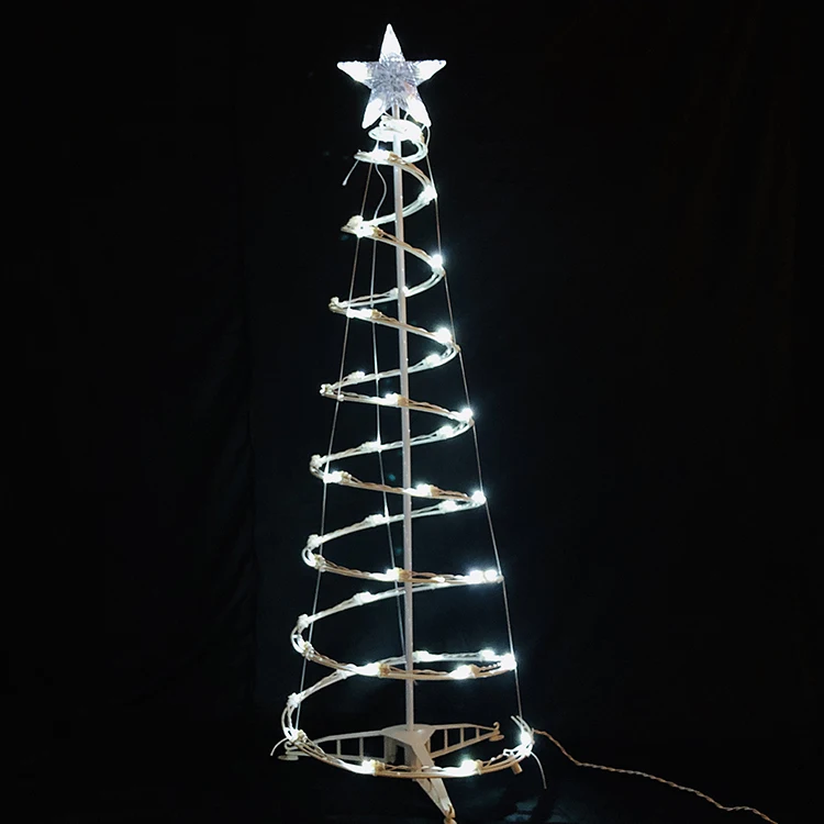 With50 Lights 4Ft Spiral Christmas Tree Light  Holiday outdoor Decoration led christmas tree light