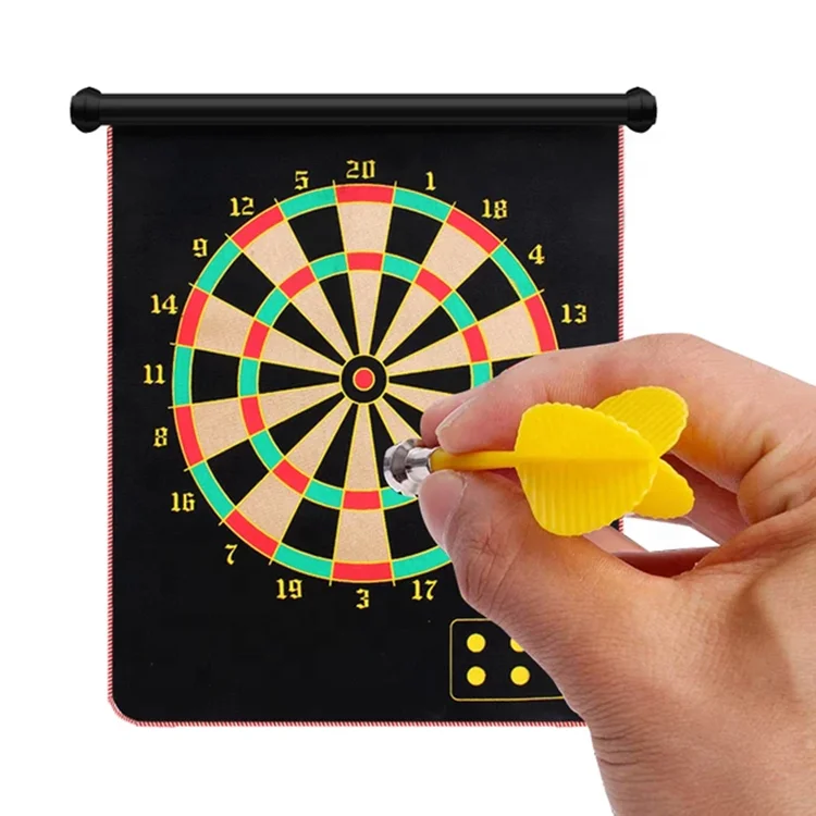 

Popular Family Game Kid Safety Indoor-Outdoor Backyard Games Magnetic Dart Board with 2 Darts, Black