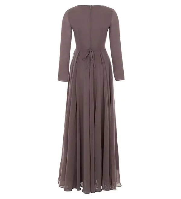 
silk chiffon muslim women semi formal long dress 