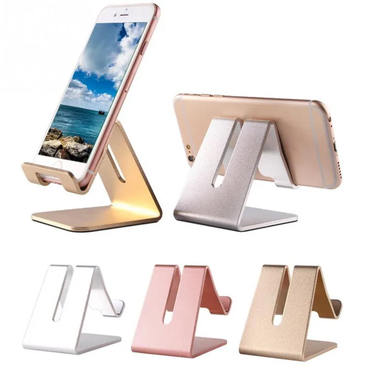 

Universal Mobile Phone Tablet Desk Holder Aluminum Metal Stand For iPhone iPad Mini Samsung Smartphone Tablets Laptop, Black, silver, rose gold, gold