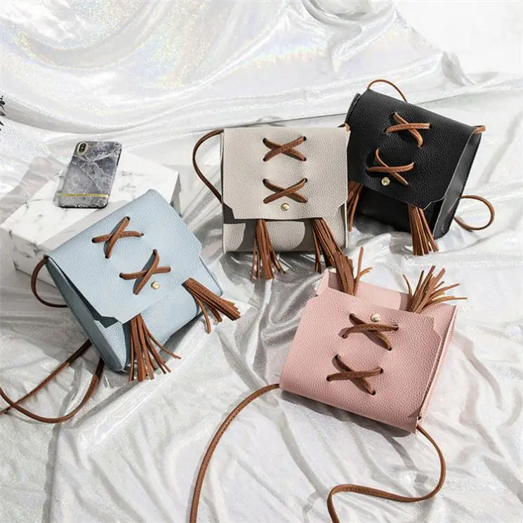 

EB-20022214 Wholesale Price Fashion Tassel Casual Ladies Crossbody Hand Bags Cross Body Handbags, Blue,black,pink,gray