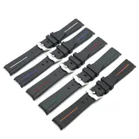 

Custom Classic Curved End Durable Rubber Silicone Watch Strap Band