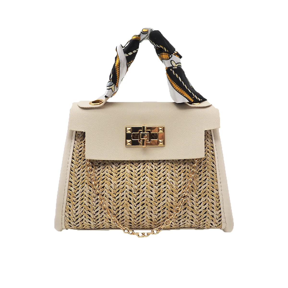 

High Quality New Arrival Trendy Straw Vintage Woven Fashion Pearl Portable Fashionable Messenger Hand Bag For Women