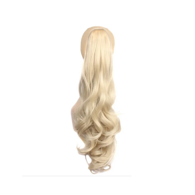 

Claw Clip In Wavy Loose curly Synthetic Wrap Around Ponytail Extensions 24 inch Ponytail Extension