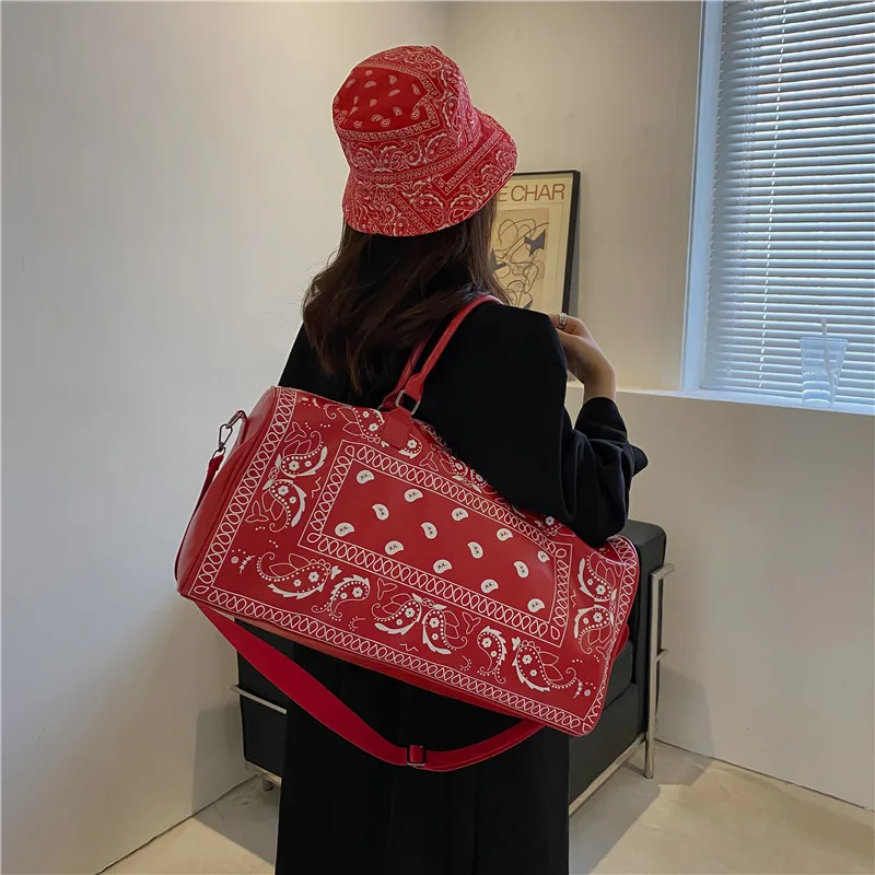 

Woman Handbag Duffel Bags Sport Travel Luggage Weekender Custom Weekend Leather Gym Waterproof Duffle Bag, Black, yellow, blue, red, white