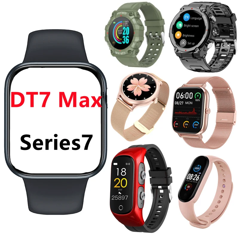 

Trending Hot Sale Dt7 Max Ip68 Water Proof Hd Full Screen Smart Watch With Wireless Charger