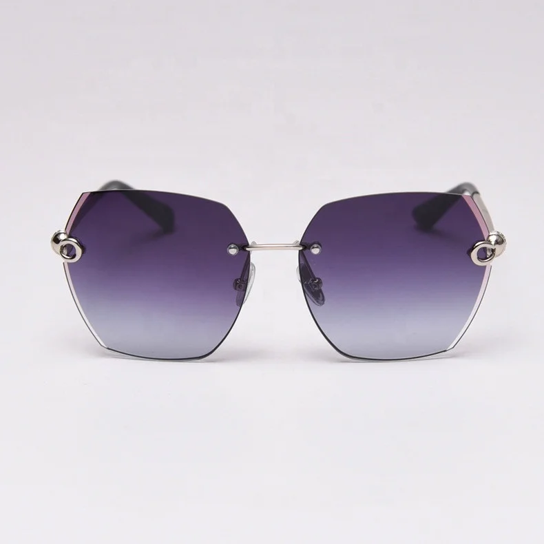 

OEM Wholesale Gradient Lens Oversize Rimless Vintage Sunglasses