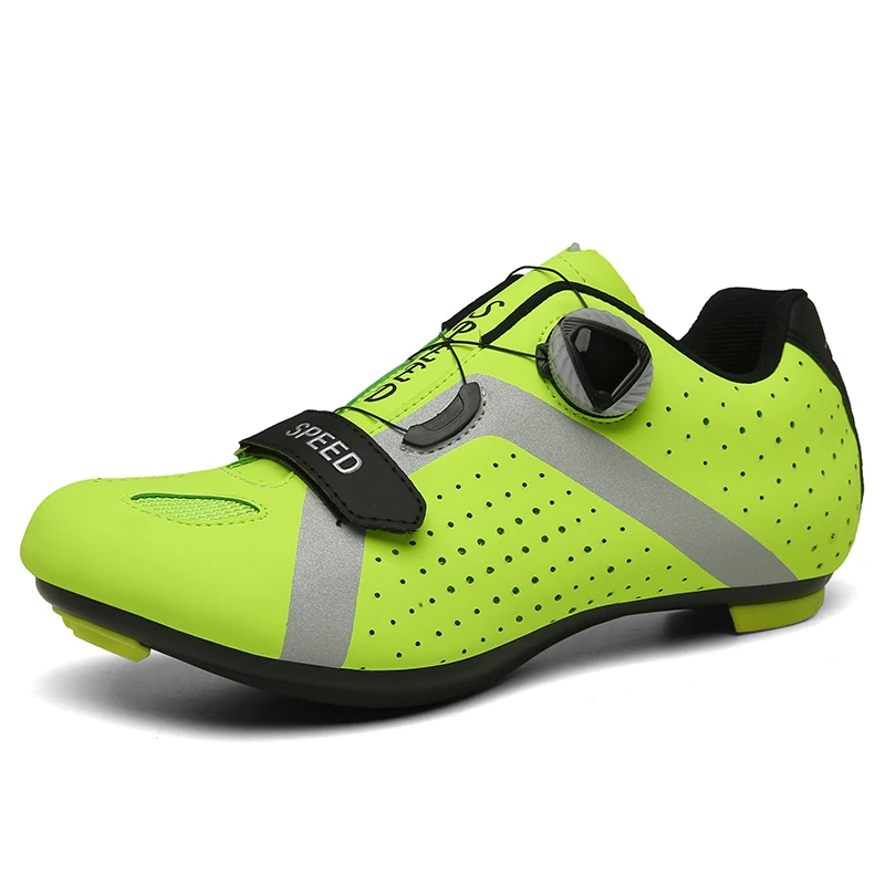 

Factory wholesale cheap new lock Baotou breathable lockless hard bottom riding men's and women's highway mountain bike shoes