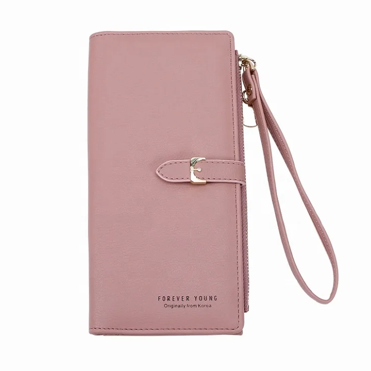 

Wristband Women Long Wallet Many Departments Female Wallets Clutch Lady Purse Zipper Phone Pocket Card Holder Ladies Carteras, Pink, yellow,red,black