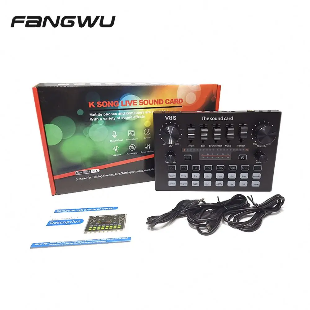 

Good Quality V8x Pro Audio Sound Card Interface, Black