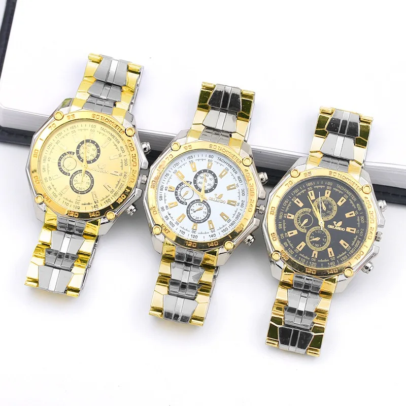 

2021 New Luxury Men Roman Numerals Watches Metal Analog Quartz Fashion Wrist Watch Round Rose&Golden, 3 colors