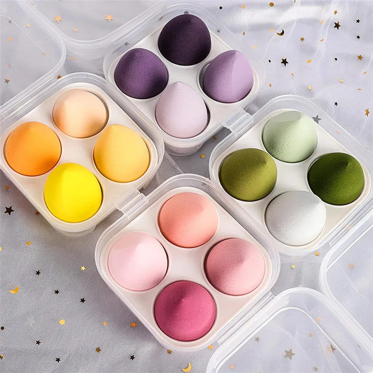 

Custom Packaging Big Pointed Microfibre Purple Beauty Sponge Soft Make Up Sponge Blender Pack Cosmetic Puff Blender Set