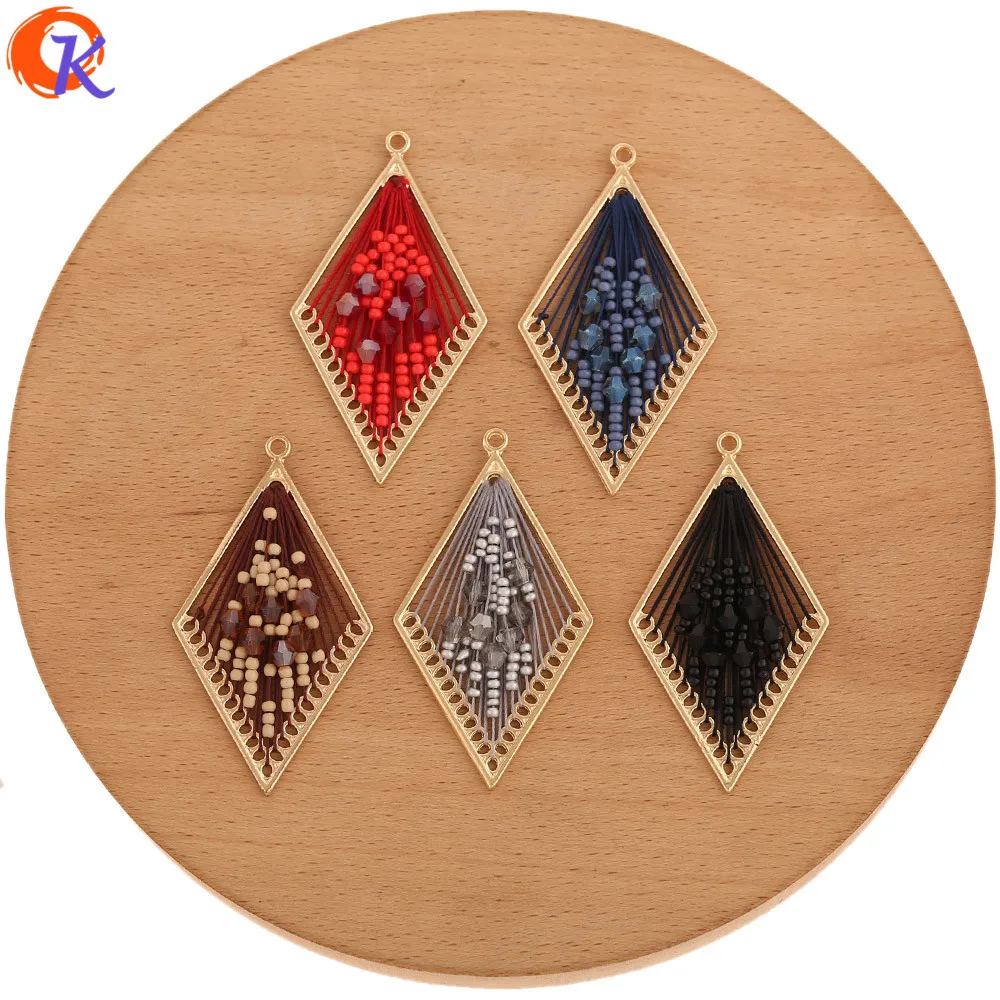 

Jewelry Accessories Cordial Design 30Pcs 30*55MM Jewelry Accessories Hand Made DIY Making Rhombus Shape Earring Findings Crystal