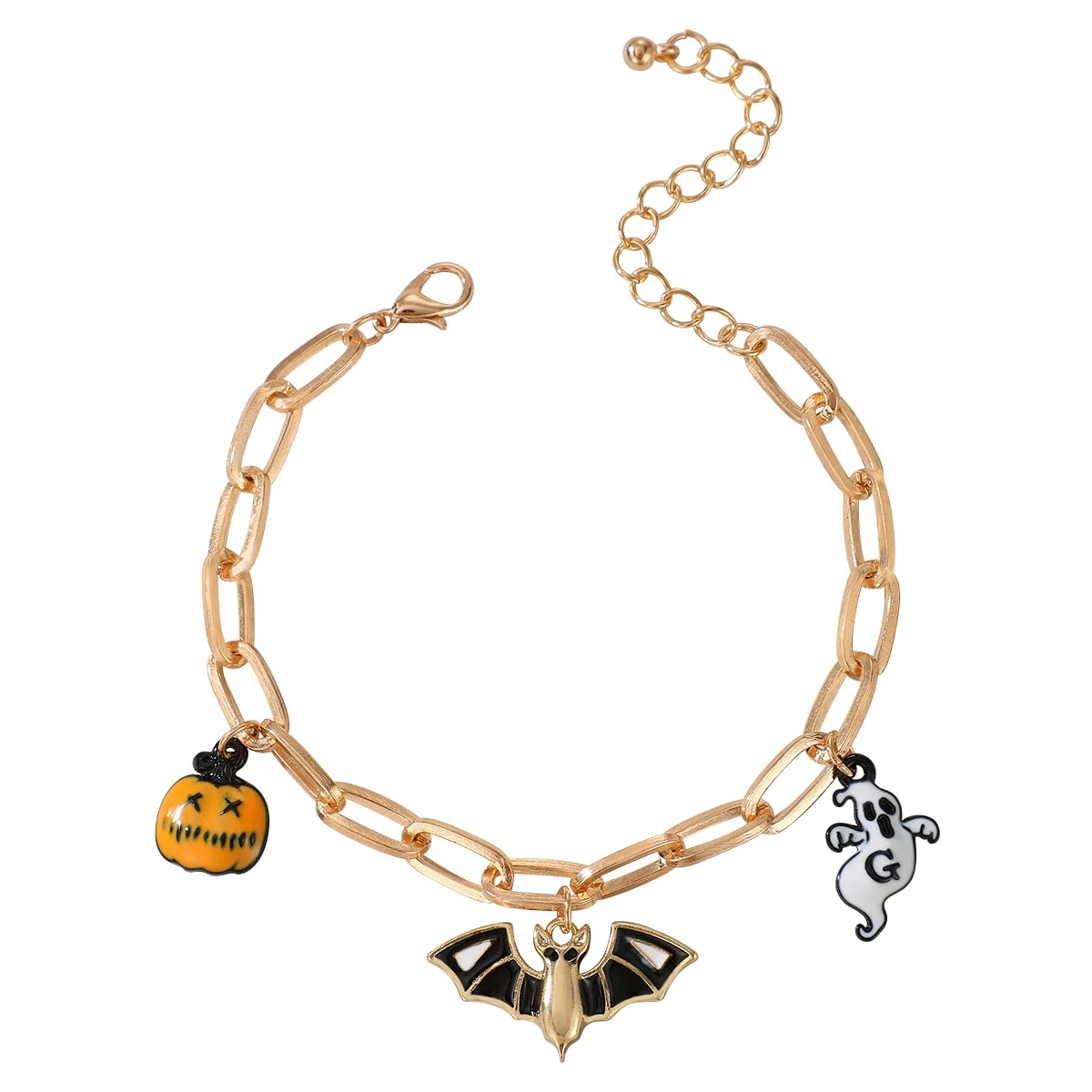 

2020 Fashion Luxury rose gold multicolor zircon bracelet accessories women jewelry Halloween pumpkin bracelet, Color