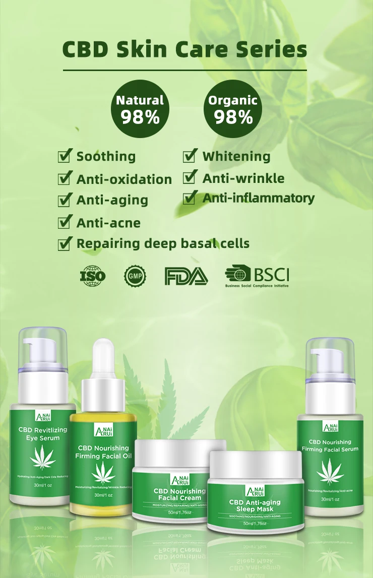 High Quality Nourishing Soothing Reducing Dark Circle Skin Care Cbd Facial Cream Set Buy