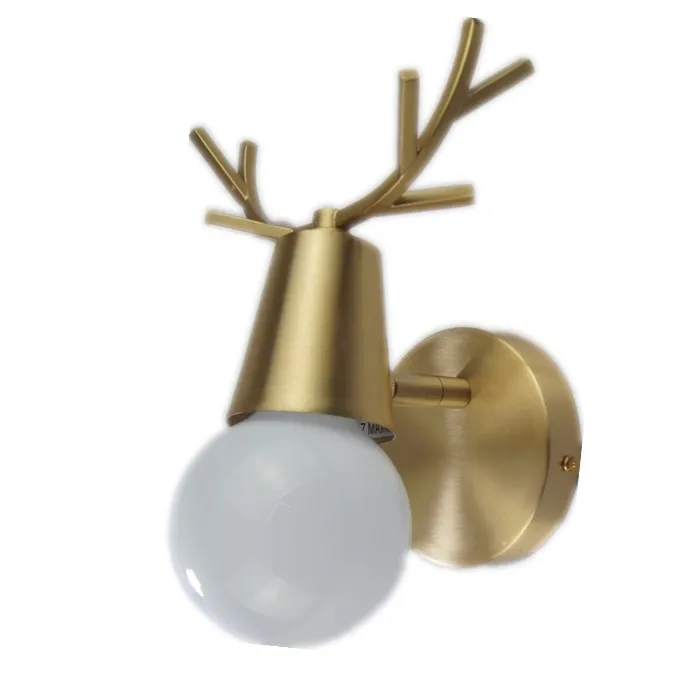 deer brass wall light