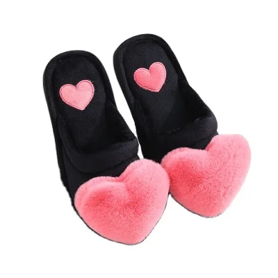 

Fur Anti Slip Slippers 2020 New Home Indoor Warm Love Plush Styles Women PVC Winter Autumn Light Weight Recyclable Fashion Trend, Customized color