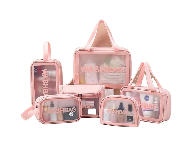 

Boutique factory direct wholesale Korean trend transparent cosmetic bag travel cosmetic bag, Black