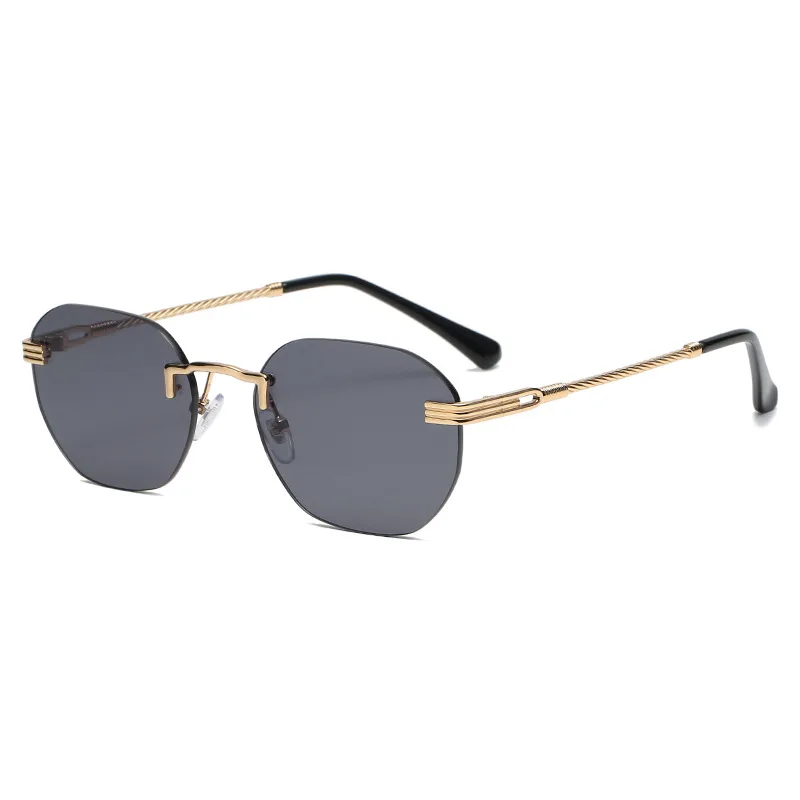

Hot selling classic round metal frameless UV400 sunglasses fashion, Custom colors