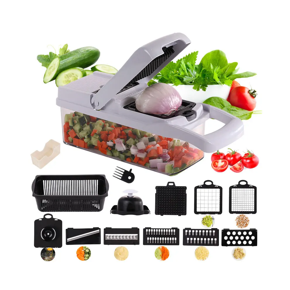 

Factory hot selling multifunctional manual vegetable cutter slicer onion chopper shredder, Custom color