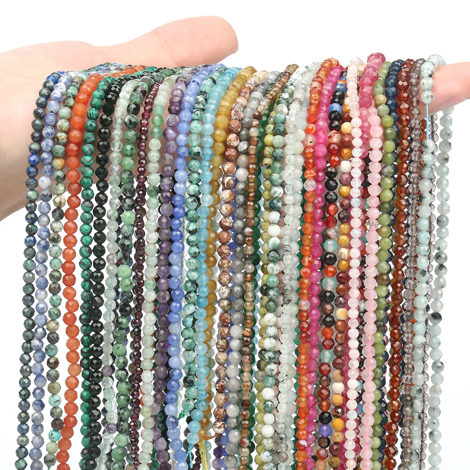 

Wholesale 3mm 4mm Loose beads natural stone gemstone beads faceted beads for DIY jewelry making