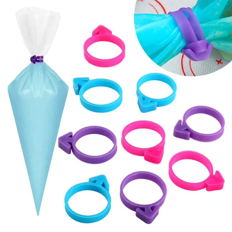 

Silicone Icing Bag Ties Reusable Decorating Bag Rubber Band Lashing No Leaks Baking Pastry Tools Bakeware Cake Piping Bag Tie, Customized color